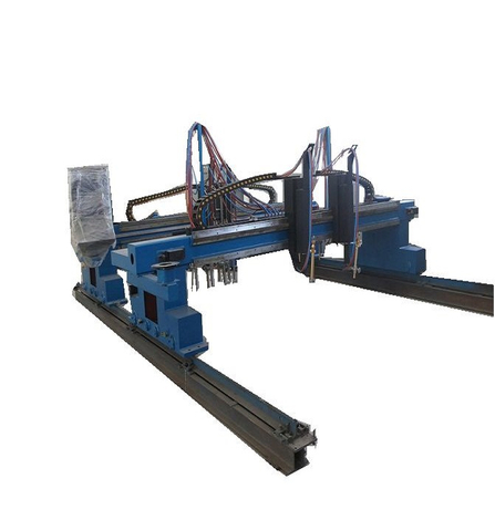 Kekakuan Yang Baik CNC 5 Axis Metal Plasma Dan Mesin Pemotong Api dengan Single Height Gear